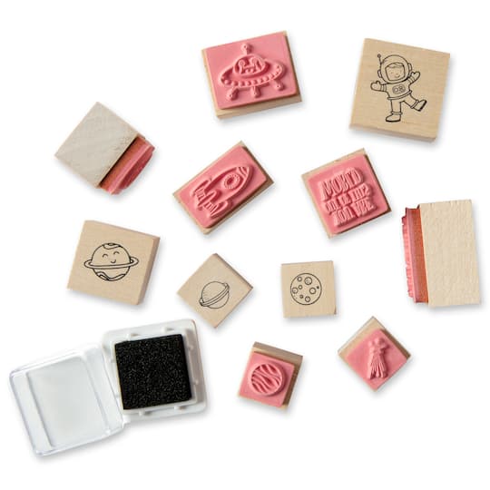 Space Wood Stamp Jar Set by Recollections™